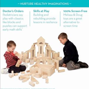 Melissa & Doug Standard Unit Solid-Wood Building Blocks (23 Pieces)